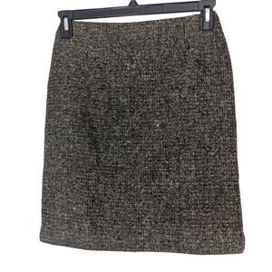 Casual Corner Tweed Wool Blend Skirt Gray Black Made in Italy Size 4